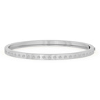 14ct White Gold Round Glow Classic Lab Diamond Openable Bangle Bracelet (4 Ct. Tw.) front image