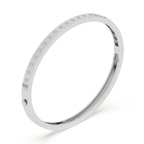 14ct White Gold Round Glow Classic Lab Diamond Openable Bangle Bracelet (4 Ct. Tw.) right