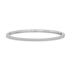 14ct White Gold Round Embrace Lab Diamond Openable Bangle Bracelet (2 Ct. Tw.) front image