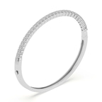 14ct White Gold Round Embrace Lab Diamond Openable Bangle Bracelet (2 Ct. Tw.) right