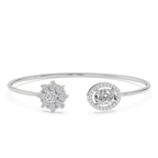 14ct White Gold Liora Halo Flexi Lab Diamond Bangle Bracelet (1 Ct. Tw.) front image