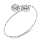 14kt White Gold Celina Halo Flexi Lab Diamond Bangle Bracelet (5 Ct. Tw.) right