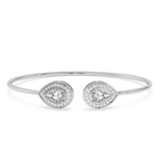 14kt White Gold Thea Halo Flexi Lab Diamond Bangle Bracelet (1 Ct. Tw.) front image