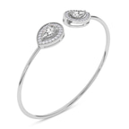 14kt White Gold Thea Halo Flexi Lab Diamond Bangle Bracelet (1 Ct. Tw.) right