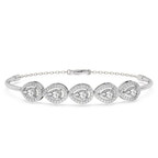 14kt White Gold Soleia Halo Pear Lab Diamond openable bracelet (4 Ct. Tw.) front image