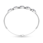 14kt White Gold Soleia Halo Pear Lab Diamond openable bracelet (4 Ct. Tw.) left