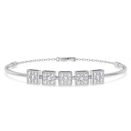 14ct White Gold Nova Square Lab Diamond openable bracelet (3 Ct. Tw.) front image