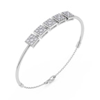 14ct White Gold Nova Square Lab Diamond openable bracelet (3 Ct. Tw.) right