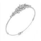14kt White Gold Vita Cluster Lab Diamond openable bracelet (2 Ct. Tw.) right
