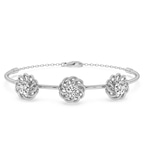 14ct White Gold Spiral Eleve Round Lab Diamond openable bracelet (1 Ct. Tw.) front image
