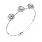 14ct White Gold Spiral Eleve Round Lab Diamond openable bracelet (1 Ct. Tw.) right