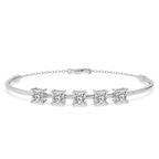 14ct White Gold Linea Princess Lab Diamond openable bracelet (1 Ct. Tw.) front image