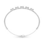 14ct White Gold Linea Princess Lab Diamond openable bracelet (1 Ct. Tw.) left