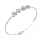 14kt White Gold Eloise Halo Lab Diamond openable bracelet (2 Ct. Tw.) right