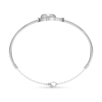 14ct White Gold Vivienne Halo Oval Lab Diamond openable bracelet (3 Ct. Tw.) left