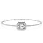 14kt White Gold Estelle Halo Emerald Lab Diamond openable bracelet (1 Ct. Tw.) front image