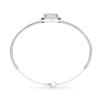 14kt White Gold Estelle Halo Emerald Lab Diamond openable bracelet (1 Ct. Tw.) left