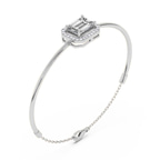 14kt White Gold Estelle Halo Emerald Lab Diamond openable bracelet (1 Ct. Tw.) right