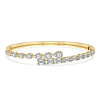 14kt Yellow Gold Emerald Pear Symphony Lab Diamond Openable Bangle Bracelet (5 Ct. Tw.) front image