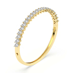 14ct Yellow Gold Pear Cascade Lab Diamond Openable Bangle Bracelet (3 Ct. Tw.) right