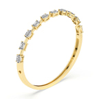 14ct Yellow Gold Emerald & Oval Fusion Lab Diamond Openable Bangle Bracelet (3 Ct. Tw.) right