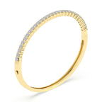 14ct Yellow Gold Round Embrace Lab Diamond Openable Bangle Bracelet (2 Ct. Tw.) right