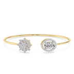 14kt Yellow Gold Liora Halo Flexi Lab Diamond Bangle Bracelet (3 Ct. Tw.) front image