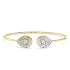 14ct Yellow Gold Thea Halo Flexi Lab Diamond Bangle Bracelet (5 Ct. Tw.) front image