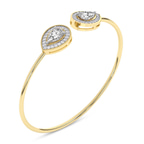14ct Yellow Gold Thea Halo Flexi Lab Diamond Bangle Bracelet (5 Ct. Tw.) right