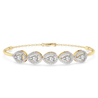 14kt Yellow Gold Soleia Halo Pear Lab Diamond openable bracelet (3 Ct. Tw.) front image