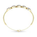 14kt Yellow Gold Soleia Halo Pear Lab Diamond openable bracelet (3 Ct. Tw.) left