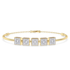 14kt Yellow Gold Nova Square Lab Diamond openable bracelet (4 Ct. Tw.) front image
