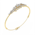 14kt Yellow Gold Vita Cluster Lab Diamond openable bracelet (2 Ct. Tw.) right