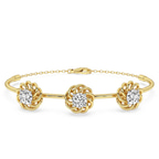 14ct Yellow Gold Spiral Eleve Round Lab Diamond openable bracelet (1 Ct. Tw.) front image