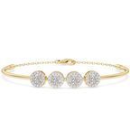14ct Yellow Gold Eloise Halo Lab Diamond openable bracelet (4 Ct. Tw.) front image
