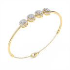 14ct Yellow Gold Eloise Halo Lab Diamond openable bracelet (4 Ct. Tw.) right