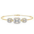 14kt Yellow Gold Verde Halo Emerald Lab Diamond openable bracelet (4 Ct. Tw.) front image