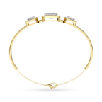 14kt Yellow Gold Verde Halo Emerald Lab Diamond openable bracelet (4 Ct. Tw.) left