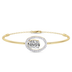 14kt Yellow Gold Vivienne Halo Oval Lab Diamond openable bracelet (4 Ct. Tw.) front image