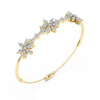 14kt Yellow Gold Flora Marquise Lab Diamond openable bracelet (5 Ct. Tw.) right