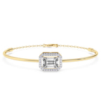14ct Yellow Gold Estelle Halo Emerald Lab Diamond openable bracelet (3 Ct. Tw.) front image