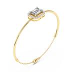 14ct Yellow Gold Estelle Halo Emerald Lab Diamond openable bracelet (3 Ct. Tw.) right