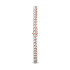 9ct Rose Gold Lilac Pear Lab Diamond Tennis Bracelet (10 Ct. Tw.) left
