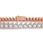 9ct Rose Gold Lilac Pear Lab Diamond Tennis Bracelet (10 Ct. Tw.) right