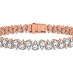 9ct Rose Gold Marion Pear Lab Diamond Tennis Bracelet (10 Ct. Tw.) right
