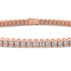 14kt Rose Gold Nemy Half Bezel Round Lab Diamond Tennis Bracelet (2 Ct. Tw.) right