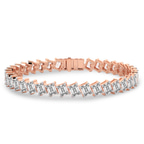 14kt Rose Gold Agatha Emerald Lab Diamond Tennis Bracelet (25 Ct. Tw.) front image