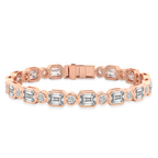10kt Rose Gold Amalthea Emerald and Round Lab Diamond Tennis Bracelet (3 Ct. Tw.) front image
