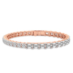 14kt Rose Gold Clemencia Emerald and Round Lab Diamond Tennis Bracelet (7 Ct. Tw.) front image