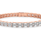 14kt Rose Gold Clemencia Emerald and Round Lab Diamond Tennis Bracelet (7 Ct. Tw.) right